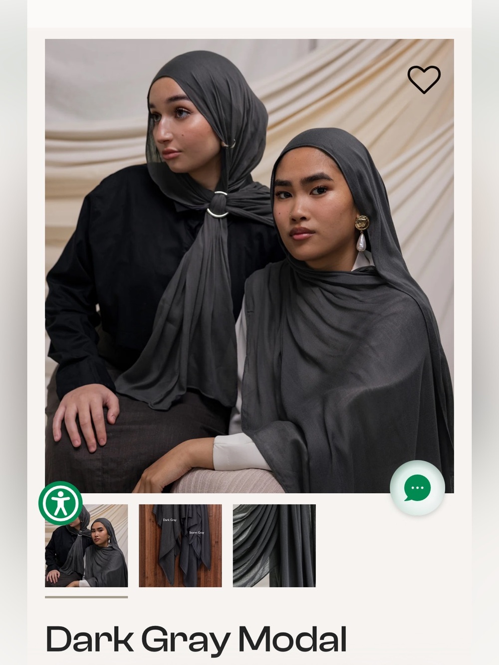 Dark Gray Modal Hijab Scarf - Elegant Women's Wrap